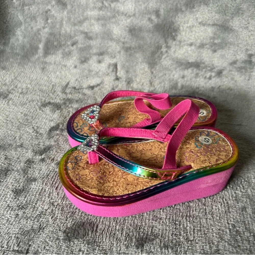 Wedge Sandals Baby Toddler Girls Size Small Pink Flip Flops Lightweight‎ Shoes